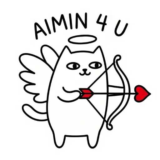 funny, cat, love, romantic, love you, WhatsApp, sticker, valentine (47)
